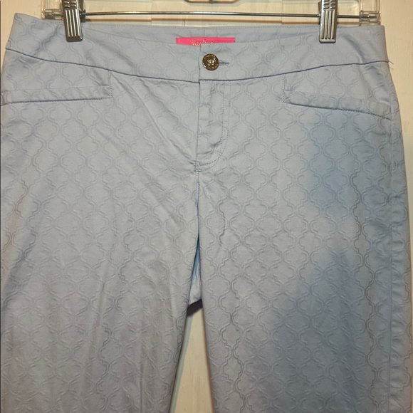Lilly Pulitzer Kelly Light Blue Textured Pants 6 - Picture 9 of 11